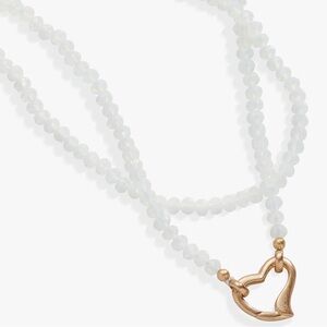 Alex and Ani Gold Heart Necklace with Angel Aura Quartz